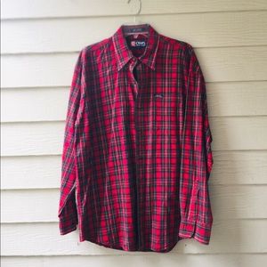 Ralph Lauren/ Chaps men’s red plaid LS shirt. Sz-L